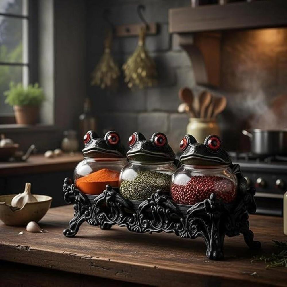 Funny Frog Spice Jar Glass Condiment Bottles Creative Food Seasoning Jar  Restaurant