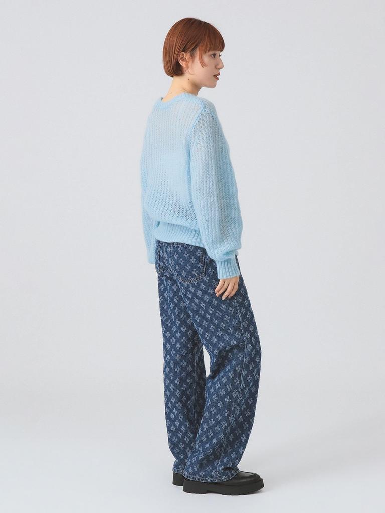 Ray Beams Damen Jacquard Denim Jeans, Indigo 0