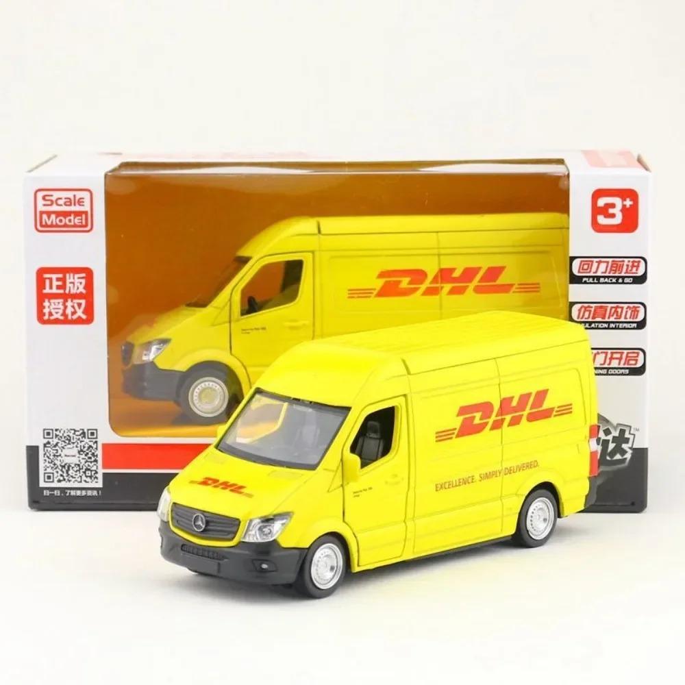 1/36 Benz DHL Express Delivery Truck Model Toy Sprinter MPV Business Vehicle Alloy Diecast Static Simulation Model for Boy Gifts