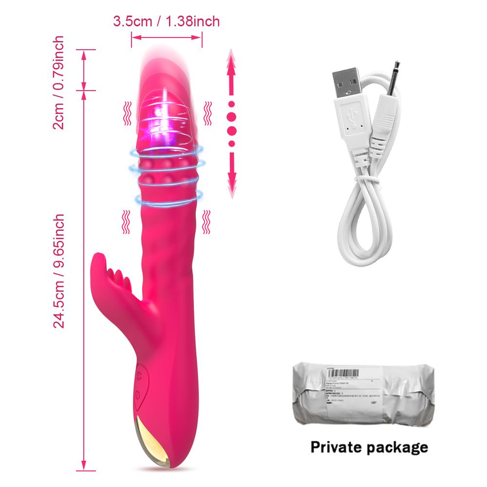 Rabbit Vibrator Telescopic Vibration G Spot Clitoris Stimulator Dildo Vibrators Female Nipple Masturbation Sex Toys for Women