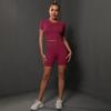 Seamless High-Elastic Yoga Two-Piece Set: Solid Color Peach Butt Short Sleeve and Shorts