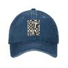 Chess Pieces On Board 1 Washed Denim Cap Casual Baseball Caps Adjustable Hat Summer Unisex Baseball Hats