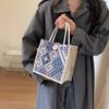Embroidery Ethnic Style Canvas Bag Print Printing Cloth Lunch Bag Cute Linen Handbag  Children