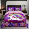 3pcs Soft and Comfortable Unicorn Print Duvet Cover Set for Bedroom and Guest Room - Includes 1 Duvet Cover and 2 Pillowcase