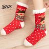 Non Slip Slipper Socks Christmas with Grips for Women Men Thickened Plush Lined Holiday Gift Her Socks Non-slip Winter Thermal Living Room