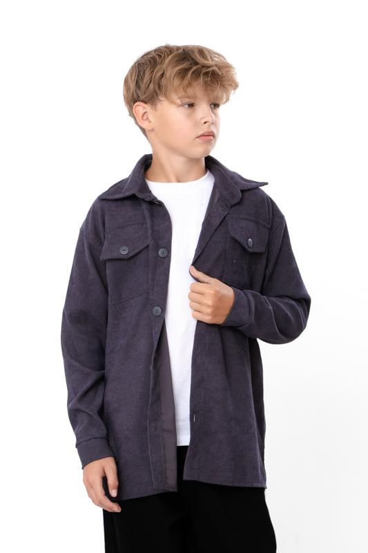 

Shirt – Soft Micro-Corduroy Loose Fit, Casual Teen Style, Demi-season 6417-045 HC 140 темно-сірий колір
