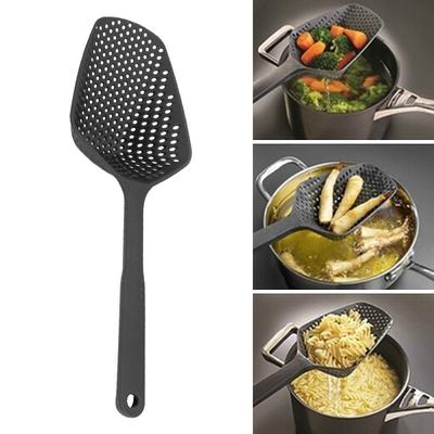 5 Colors New Fashion Black Large Scoop Colander Pasta Heat Resistant Strainer Kitchen Accessories