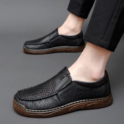 Fashion Mens Loafers Casual Leather Flats Breathable Slip On Shoes Male Work Office Driving Footwear Sneakers Comfortable Mens Loafers