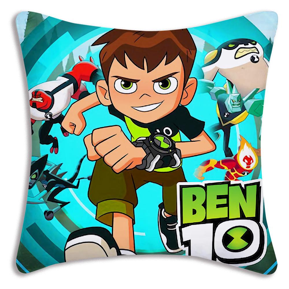 Anime B-Ben 10 Kissenbezüge Cartoon Sofa Dekoratives Zuhause Doppelseitiger Druck Kurzer Plüsch Niedlicher Kissenbezug
