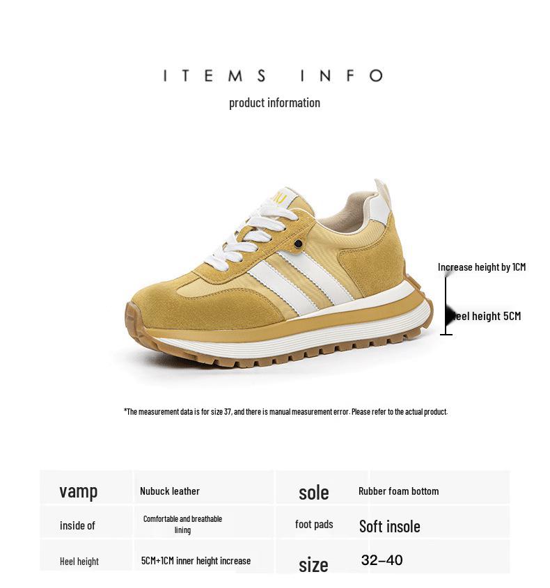 6cm Retro Sport Forrest Gump Women's Shoes - Autumn 2025 Red Ankara Leather Round Toe Color Block Casual Sneakers.