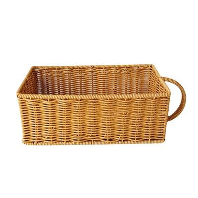 Kunststoff-Rattan-Korb für Schreibtischorganisation, Schreibtisch-Kleinteile-Organizer, Tragbarer Küchenaufbewahrungskorb