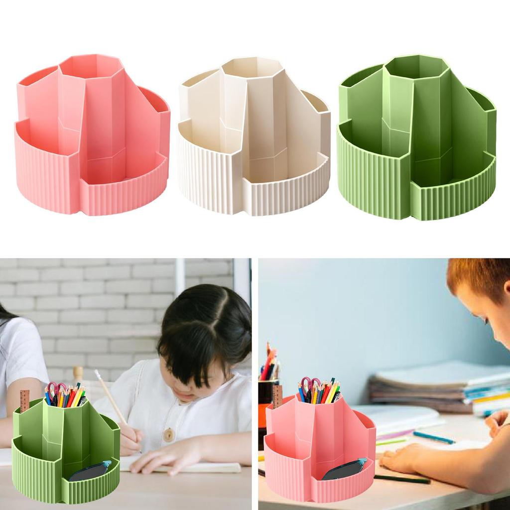 Pencil Holder, Rotating Pen Desk Organizer, Marker PP Material Container, Five