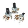 Type 121 Single Gang Rotary Volume Potentiometer with D-Type Knurled Half-Shaft, B10K/B50K/B100K, Vertical 3-Pin Through-Hole.