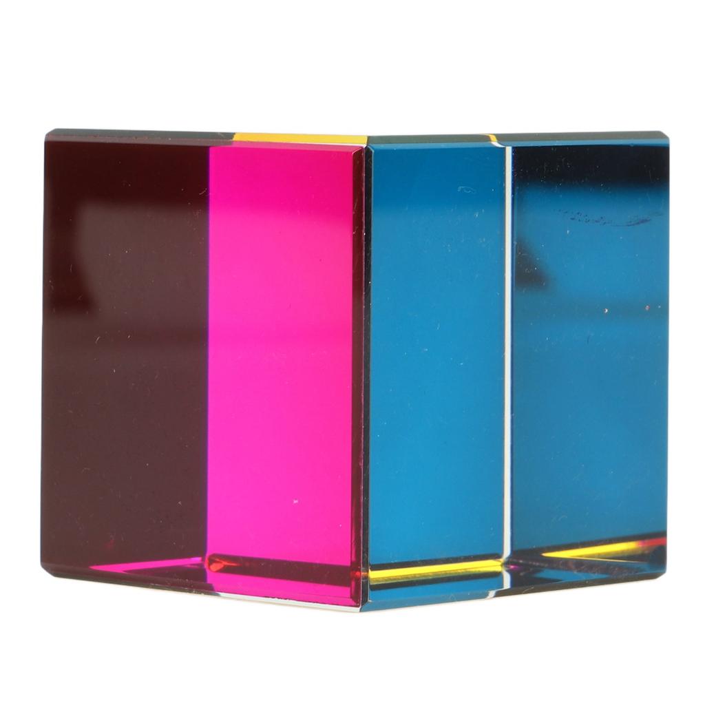 Color Cube Optical 6 Sides Cube Optical Cube Prism for Tabletop Ornaments Educational Toys Physics Toys 40mm