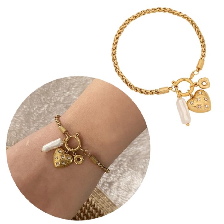 Modernes Herz-Anhänger-Armband Stilvolles Blumenketten-Armband Modischer Handgelenkschmuck Geschenk für Frauen, die Details lieben