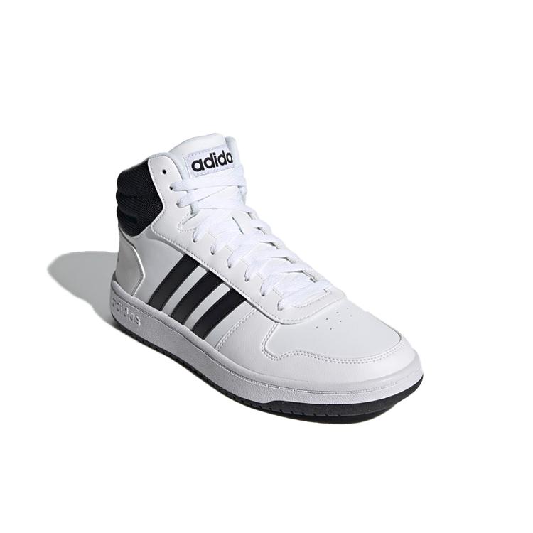 adidas Hoops 2.0 Mid 'White Black' (Unisex) Cloud White / Core Black / Core Black Skateboard Shoes FY8617