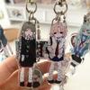 Cartoon Drip Glue Girl Acrylic Keychain Phone Lanyard Kawaii Backpack Pendant Charm Key Hanging Decoration Accessories Gift