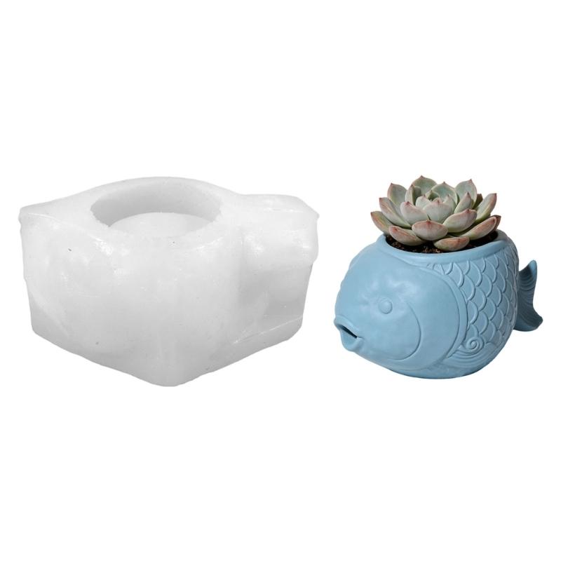 Fish Shape Silicone Candle Molds For Resin Casting Making Candle Container Flowerpot Cement Planter Home Decoration