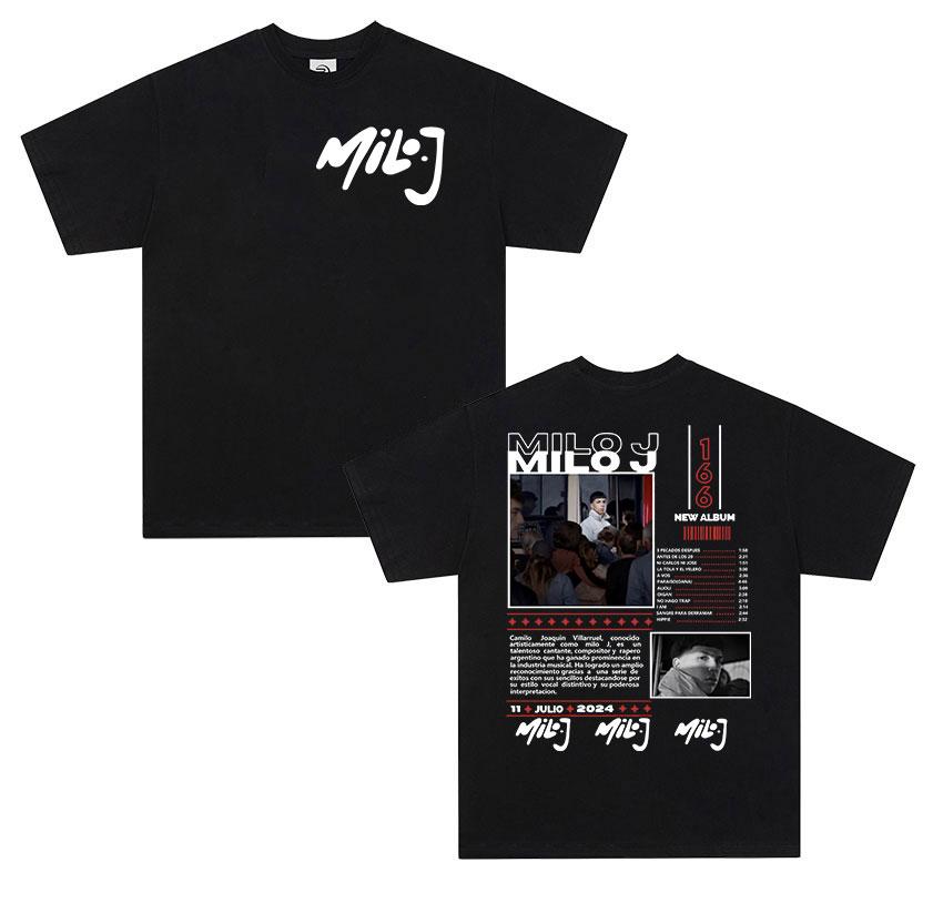 Rapper Milo J Tour Album T Shirts Unisex Retro High Quality Short Sleeve Tshirts Oversized Cotton TShirt Streetwear
