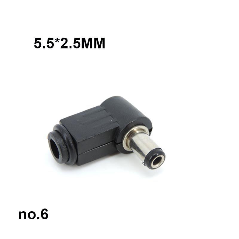 5pcs DC Male Power Plug Jack 3.5x1.35mm 4.0x1.7 4.8mm 5.5mm*2.1mm 2.5x0.7mm 2.5mm right angel connector cable Socket 2.5*0.7 solder