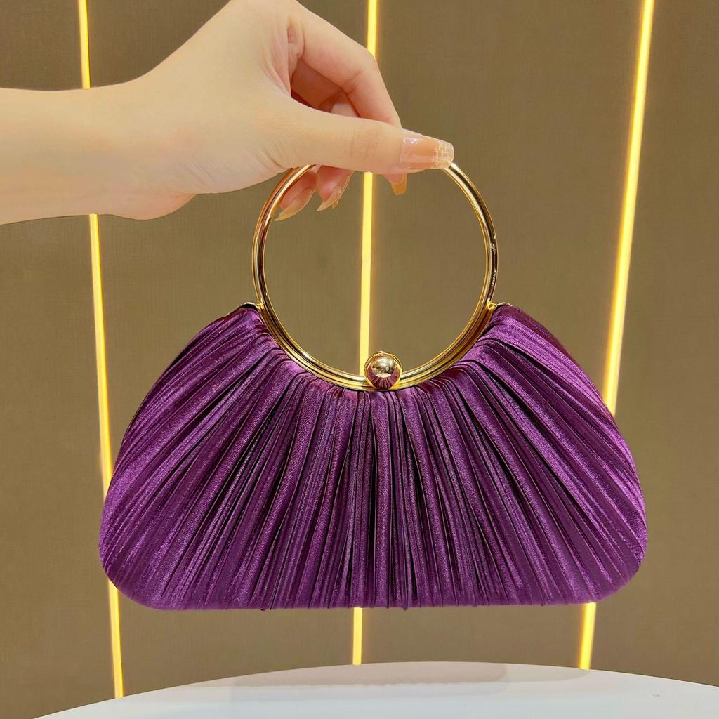 "Pleated Evening Handbag: Small Crossbody for Banquets & KTV"