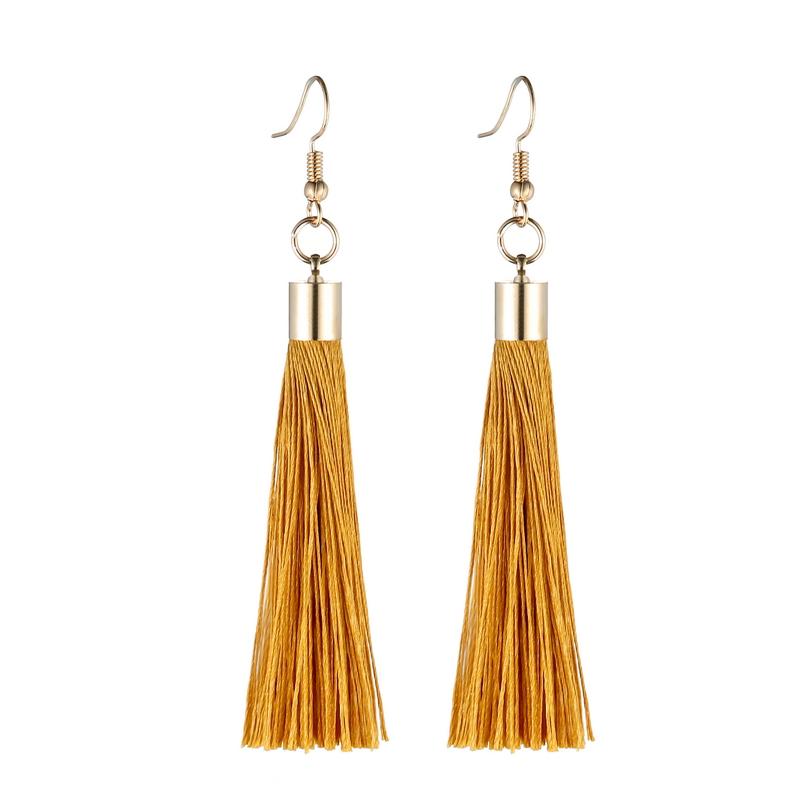 Lovbeafas Fringe Tassel Earrings For Women Gold Color Vintage Long Drop Dangle Earrings Fashion Wedding Jewelry Party Gift