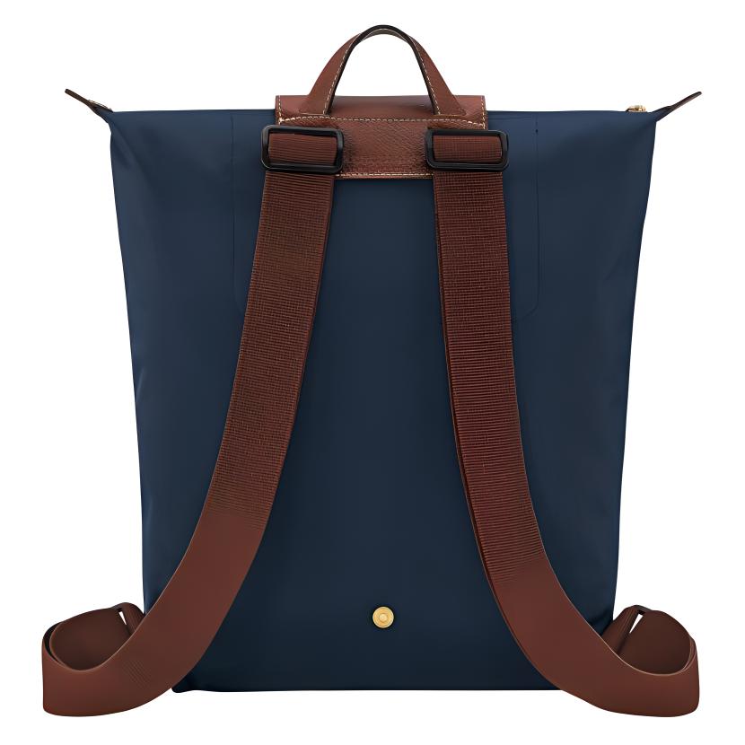 Longchamp Le Pliage Original Textured Logo Adjustable Wide Shoulder Strap Recycled Polyamide Fiber Tote Backpack Women backpack Navy-Blue 10284089P68
