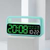 Creative Digital Alarm Clock with Handle Shaped Mood Light LED Table Clock Large Screen Desktop Clock Dual Alarm Week Date DST