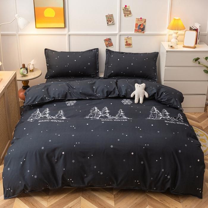Palm Leaf Comforter Cover Black and White Bedding Set for Kids Teens Adult Women, Leaves Duvet Covers Reversible Quilt Cover Set