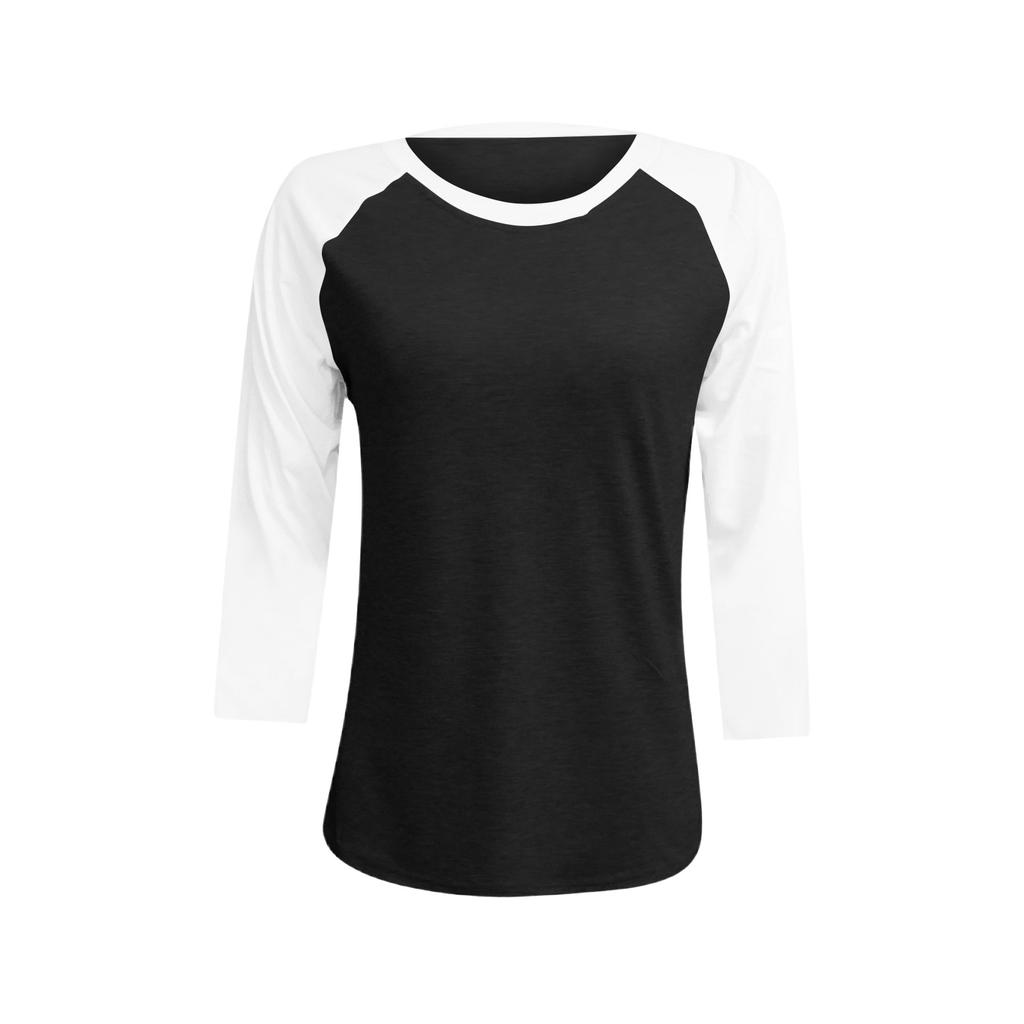 Women’s Raglan Sleeve Casual Loose Fit Crew Neck Baseball T Shirt Lightweight Soft Comfortable Top for Everyday Wear