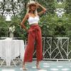 Women's Fashion Casual Solid Color Print High Waist Pants & Capris
