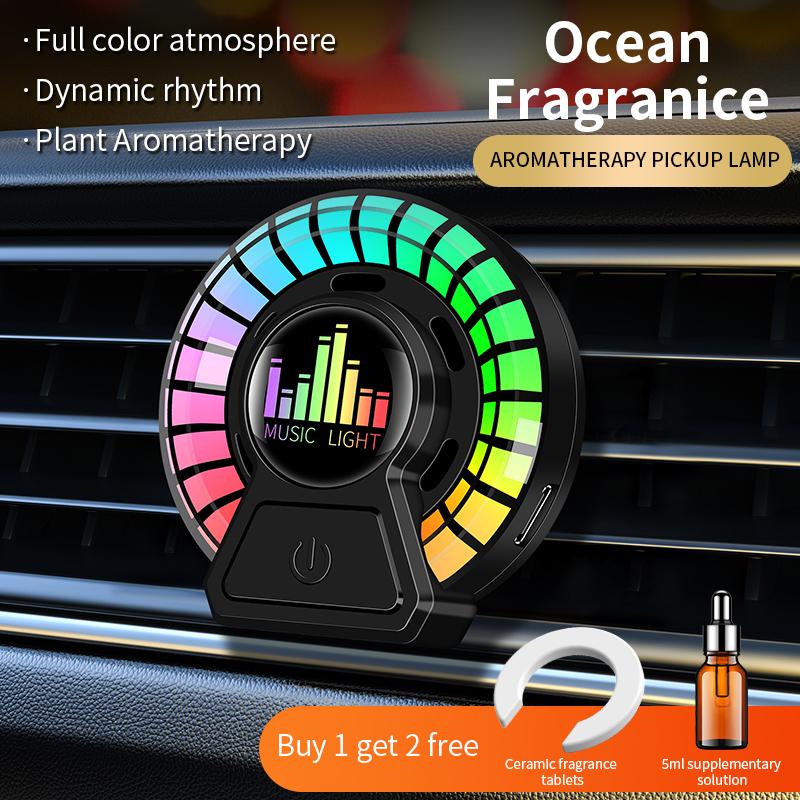 Priza de aer auto aromă ritm lumină parfum inteligent fragran lumină pickup mașină control vocal lumină atmosferă muzicală