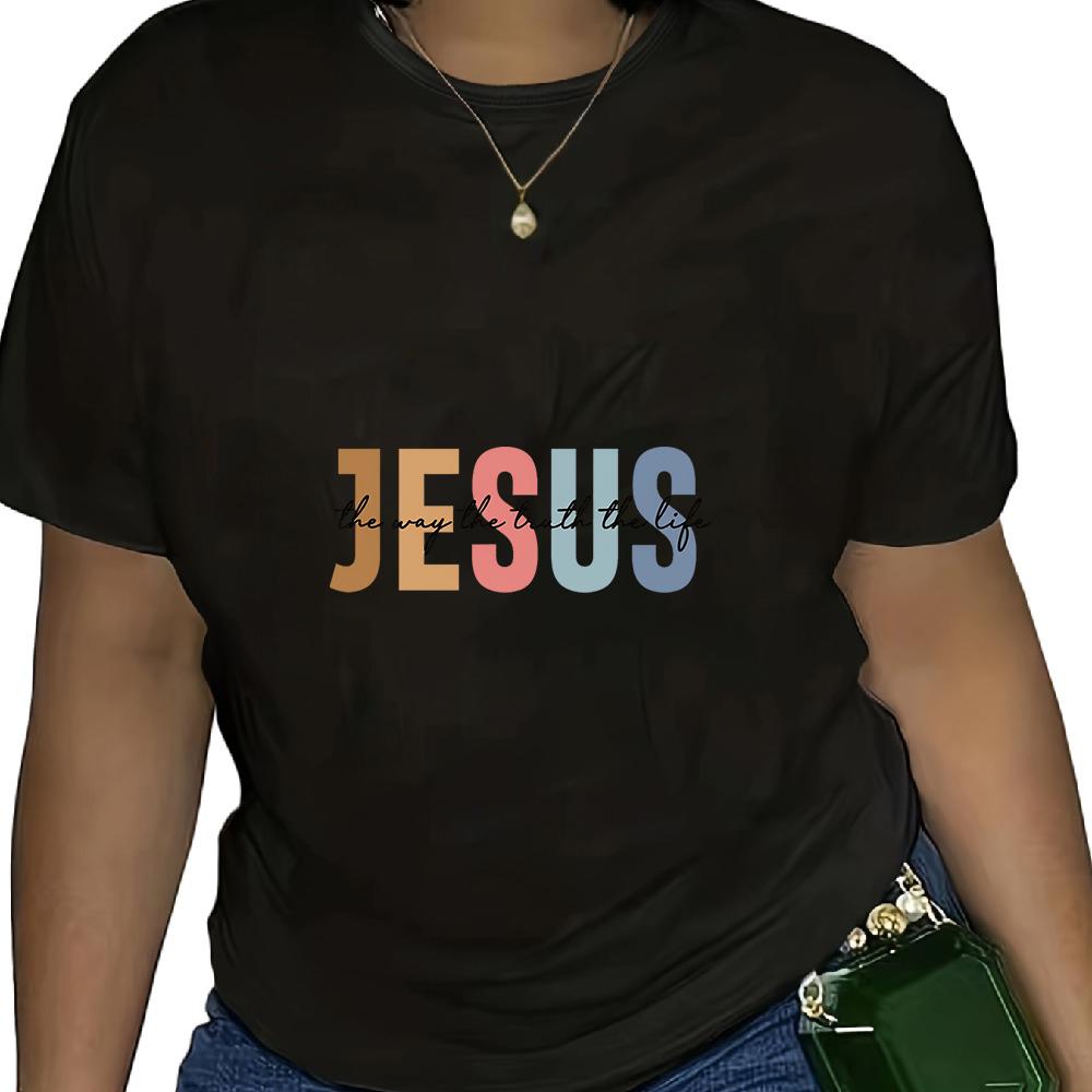 

Christian T Shirt Women Unisex Jesus The Way Truth Life TShirt Graphic T Shirts Vintage T Shirt Camisetas Women Clothing Vintage S
