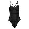 Lace Bodysuit One Piece Lingerie Strappy Adjustable Spaghetti Strap Nightwear Sheer Mesh Panel Underwire Support