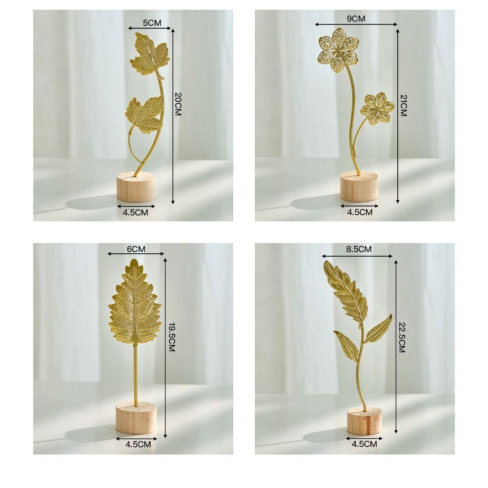 Hollow Out Leaves Ginkgo Leaf Ornament Gold Green Tabletop Decoration Home Decoration