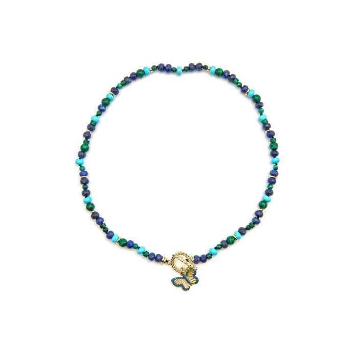 Collier Luxenter avec Lapis lazuli naturel finition or 18k - Arru