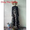 Polyester Spliced Long Dress With Sparkling Rhinestones For Elegant Evening Wear
