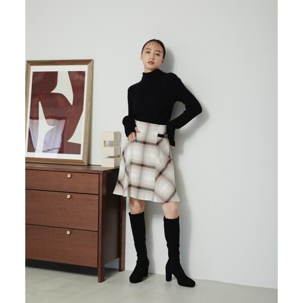 [Jill by Jill Stuart] Original Check Mini Flare Skirt