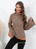 2026 Winter Women's High Neck Patchwork Knit Pullover Sweater - Mixed Color European & American Style