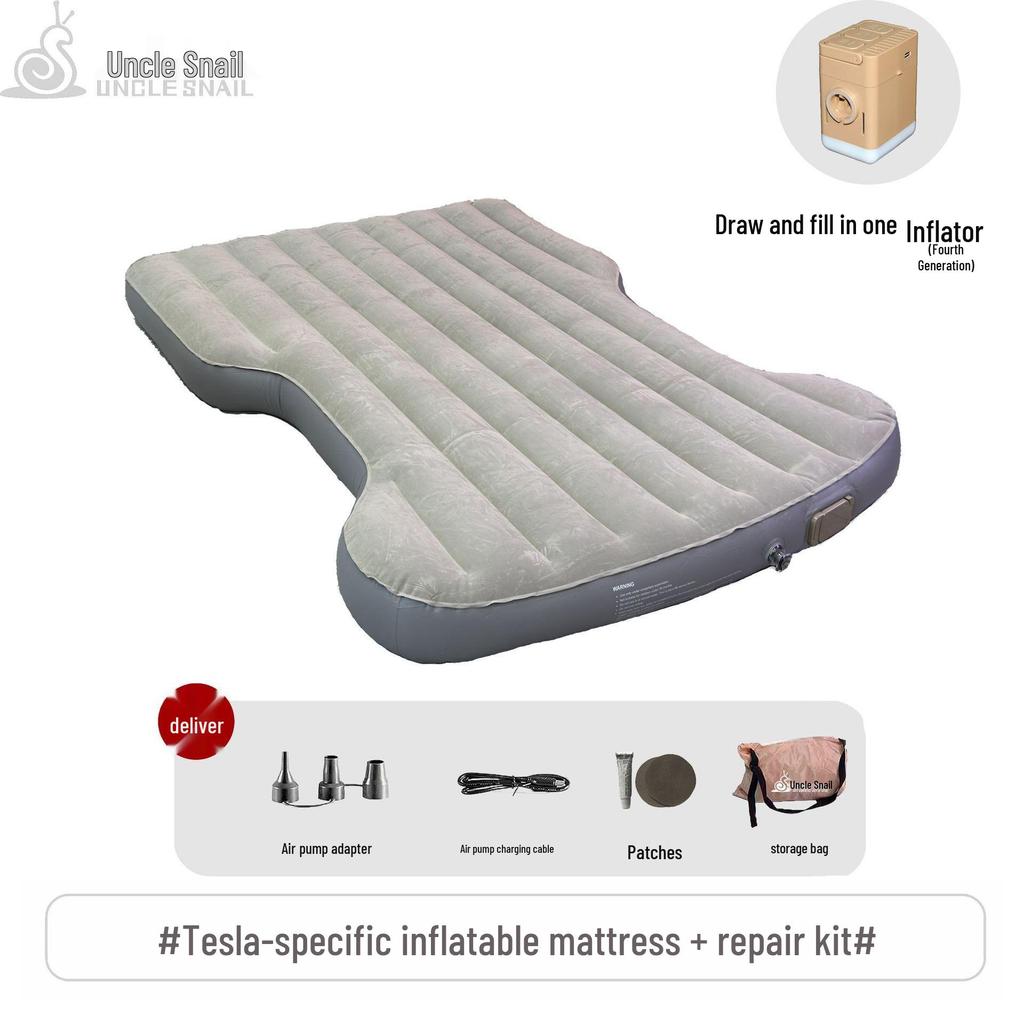 Uncle Snail Tesla Model Y Inflatable Car Mattress - Automatic Camping Travel Air Bed Sleeping Pad