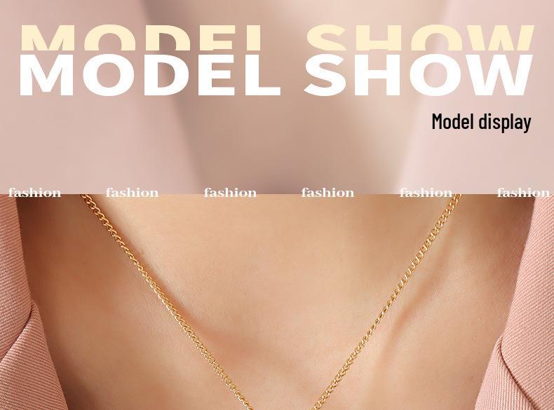 Stylish Heart Pendant Necklace: 18K Gold-Plated Titanium Steel, Cold-Style Clavicle Chain for Women