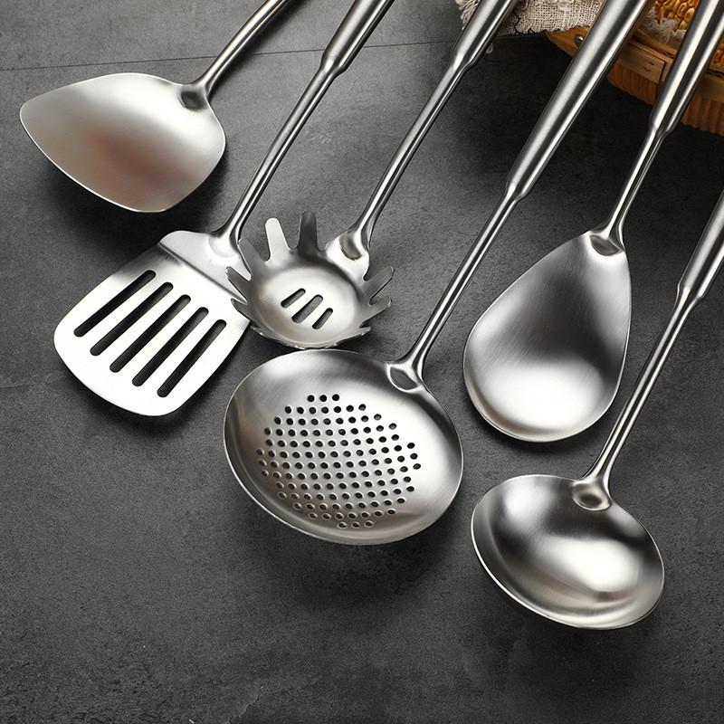 6 piece /Set 304 Stainless Steel Spatula Cooking Shovel Kitchen Cooking Spoon Shovel Kitchenware Set Soup Spoon Colander