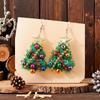 New Christmas Tree Snowflake Earrings Women Colorful Beads Felt Pendant Festival Eardrop Girlfriend Gift Ear Jewelry Accessories