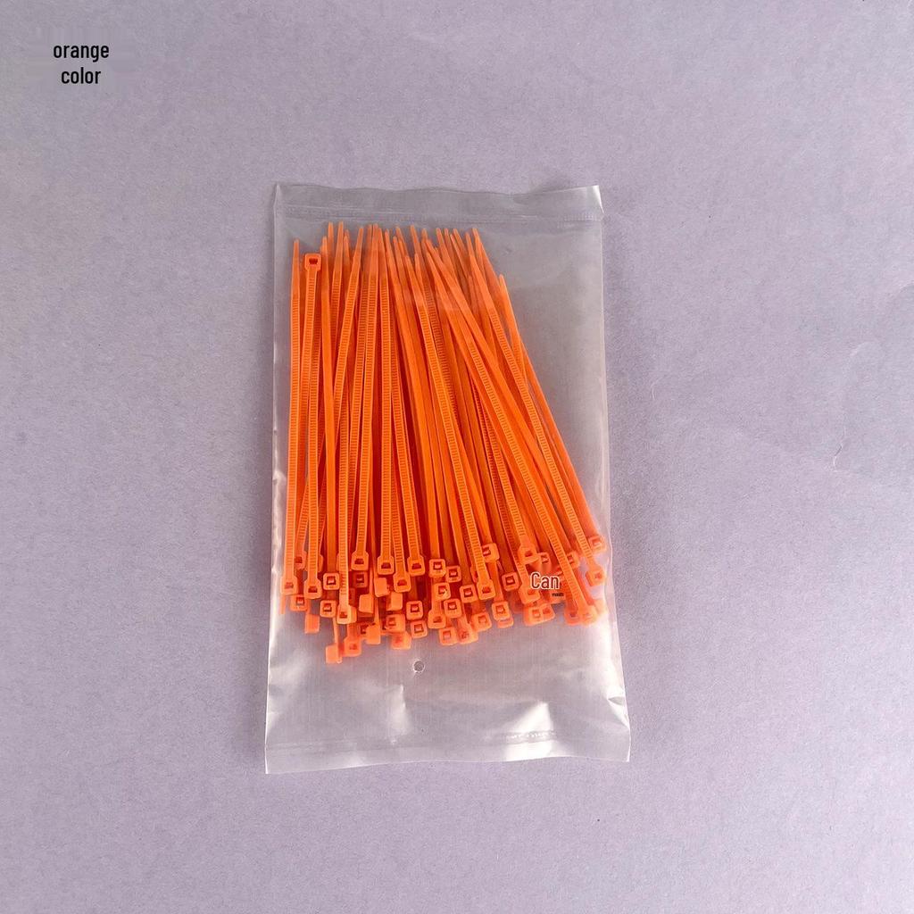 Multi-Color Nylon Zip Ties - 2x100 Pack, Small 2.4mm Wide In Blue, Red, Yellow, Green, Orange, Black, White & Pink