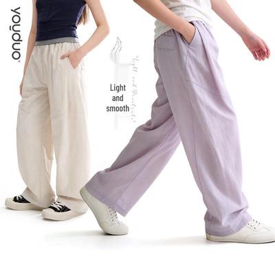 Youduo Girls' Thin Wide-Leg Casual Summer Pants