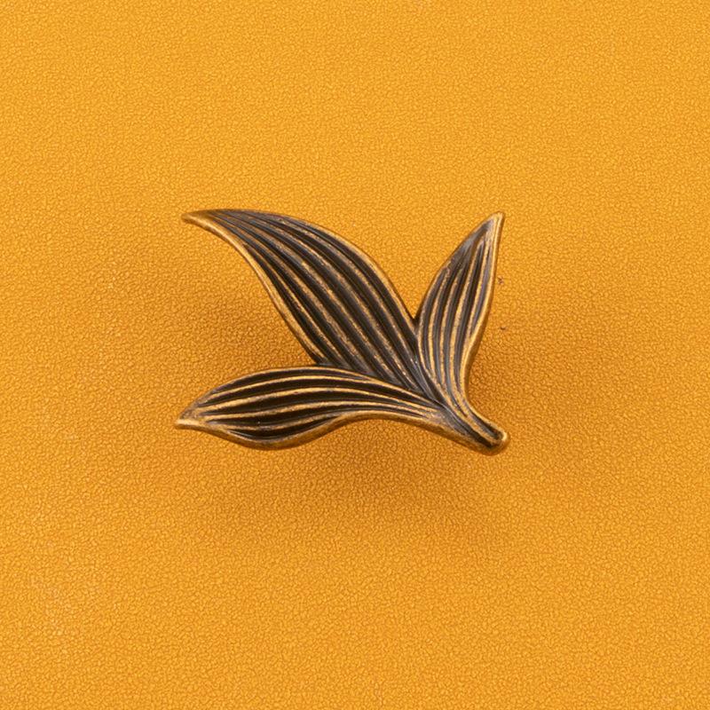 Petal Shaped, Single Hole Handle, Antique, New Chinese Style, Zinc Alloy, Small Handle, Light Luxury, Cabinet Door Drawer, Shaped Handle