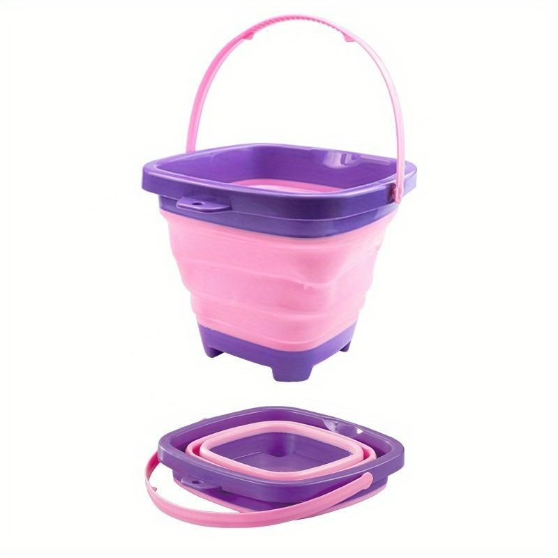 Collapsible Bucket 67.63 Oz, Silicone Sand Bucket, Portable for Beach & Camping, Durable Plastic Foldable Bucket