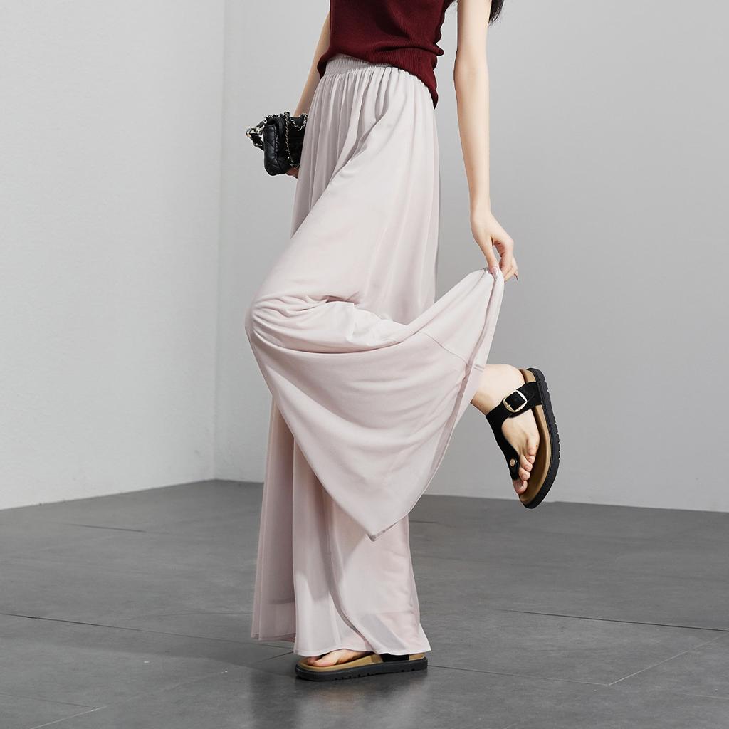 Thin casual wide leg pants with a sense of drape for women in summer 2025, fashionable, loose and versatile, slimming and floor hugging pants