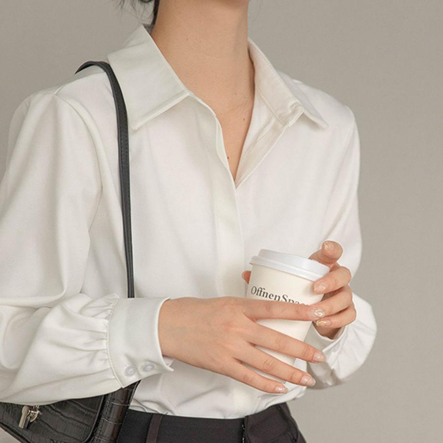 

Professional Dress Long-sleeved Temperament White Shirt Women s Design Sense Tooling Qin Spring and Autumn New Shirt Top Women XL білий