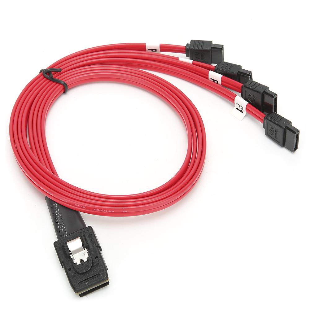 

Внутренний мини-разветвительный кабель H0203 MINI SAS 36P SFF-8087 на 4SATA Красный Подключенный 0,5 метра